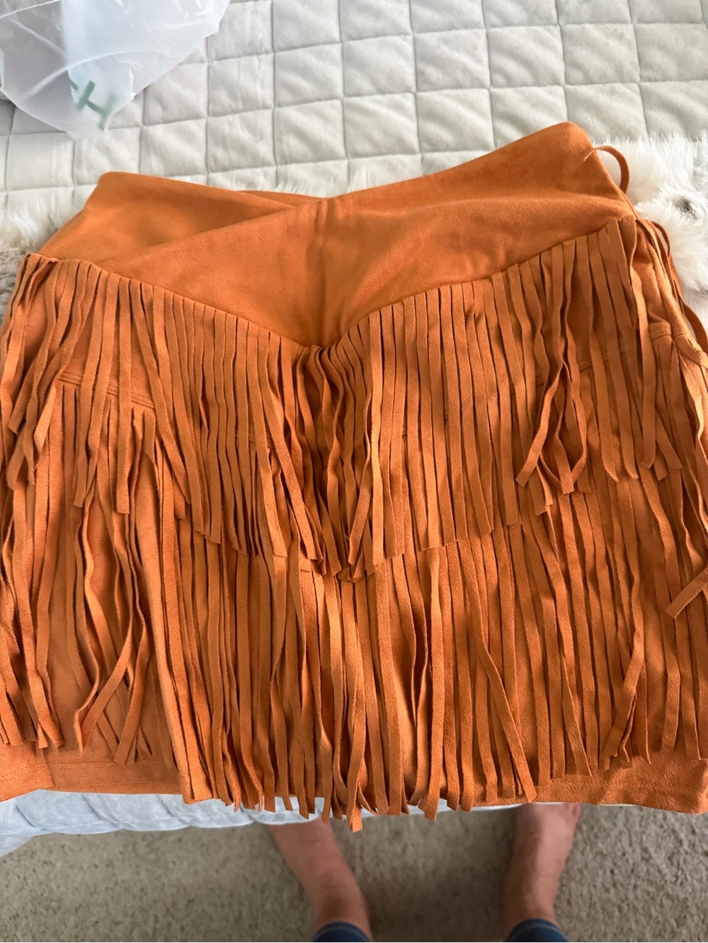 HALARA Orange Fringe Mini Skort